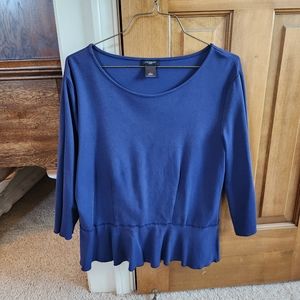Deep Royal Blue Large Ann Taylor peplum blouse